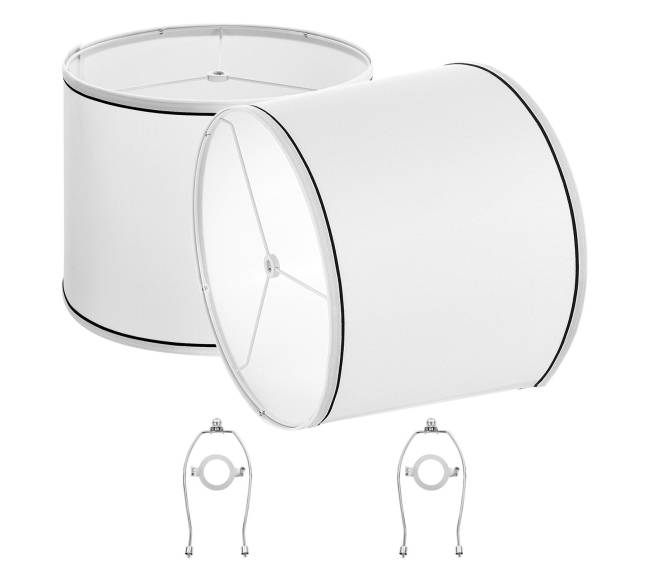 baltos spalvos dviejų lempų gaubtų komplektas0