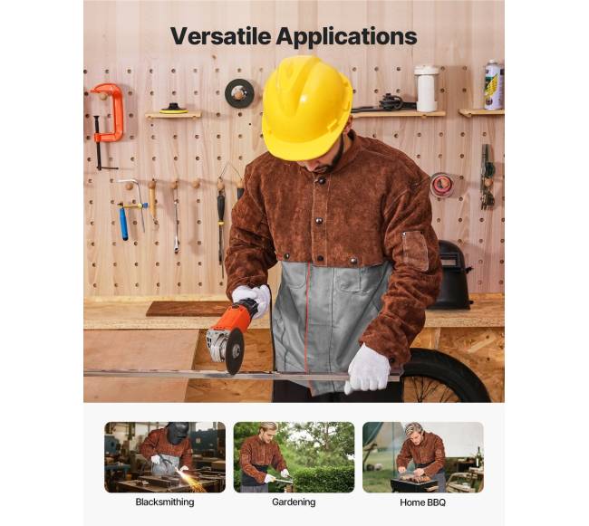 Odinė suvirinimo kepurė su rankovėmis, L dydis5