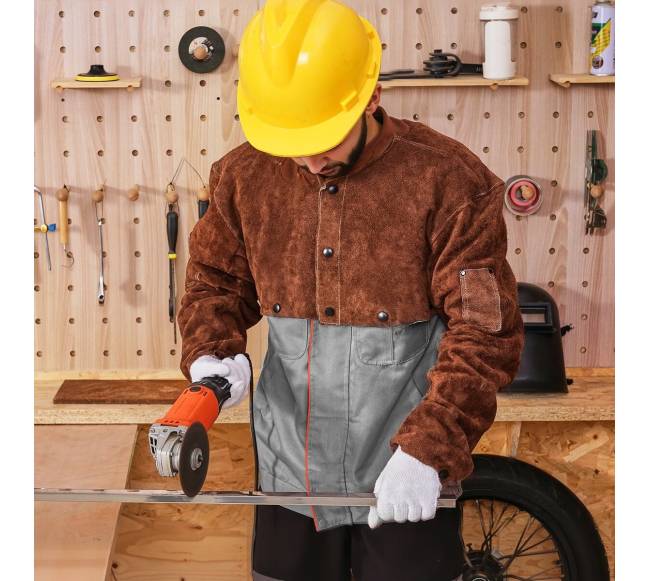 Odinė suvirinimo kepurė su rankovėmis, L dydis7