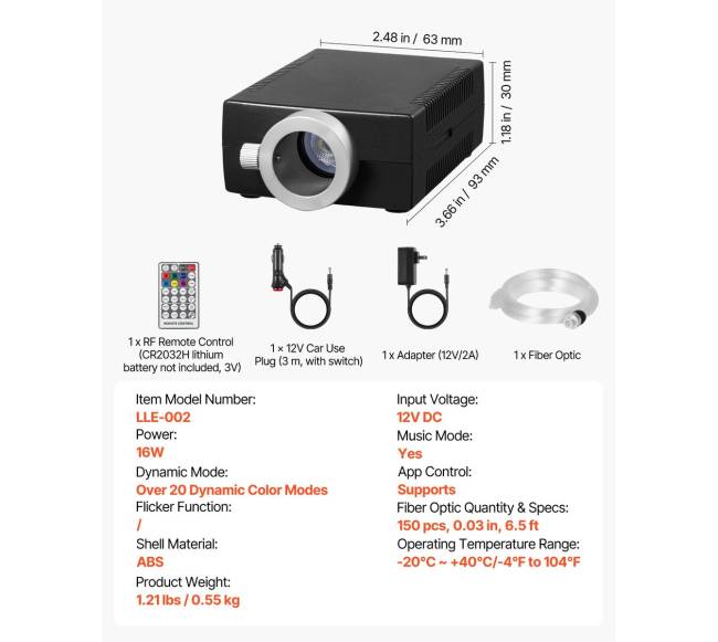 150 dalių optinio pluošto žvaigždžių šviestuvų komplektas6