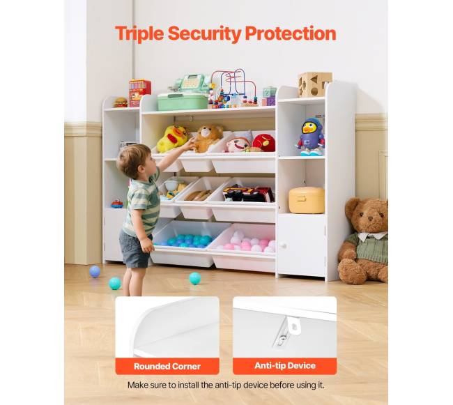 Vaikiška žaislų ir knygų lentyna su 8 dėžėmis4