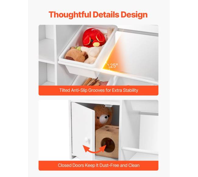 Vaikiška žaislų ir knygų lentyna su 8 dėžėmis5