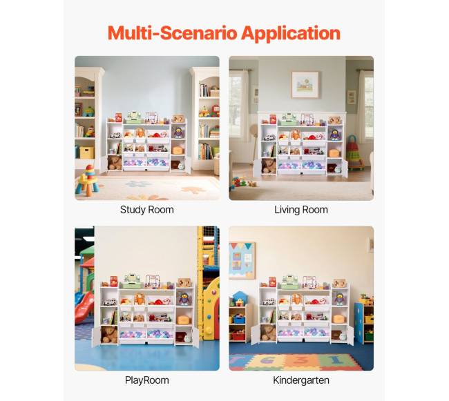 Vaikiška žaislų ir knygų lentyna su 8 dėžėmis6