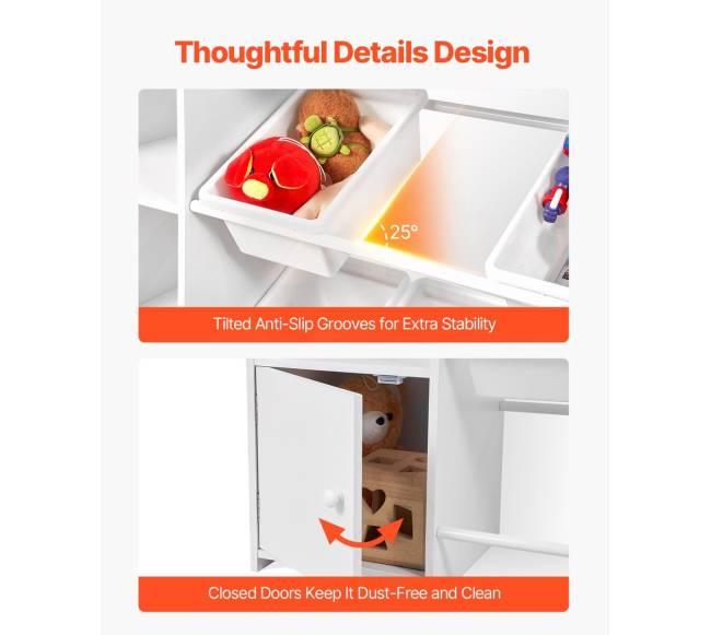 Vaikų žaislų lentyna su 8 plastikinėmis dėžėmis5