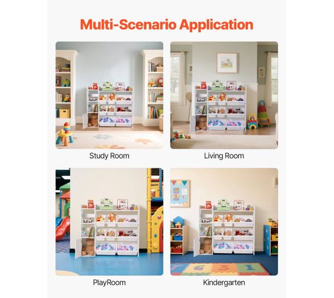 Vaikų žaislų lentyna su 8 plastikinėmis dėžėmis6