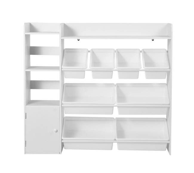 Vaikų žaislų lentyna su 8 plastikinėmis dėžėmis10