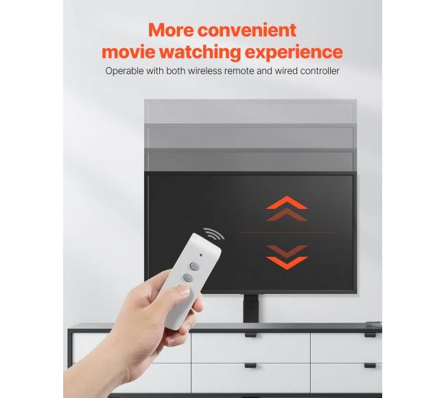 Motorinis televizoriaus pakėlimo stovas su pultu4