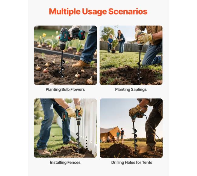 Sraigtinis grąžtas žemei, 8 x 60 cm5