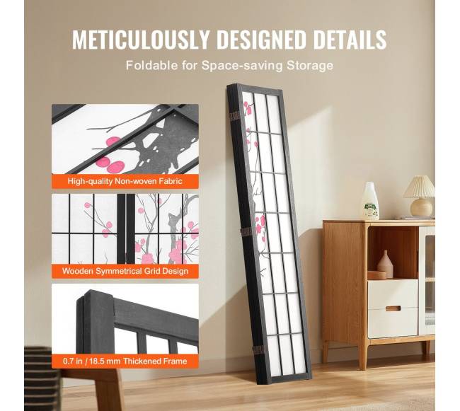 Japoniška kambario pertvara su 4 skydais4