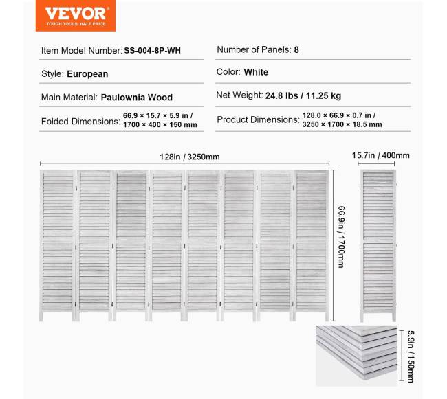 Medinė kambario pertvara 8 panelės6