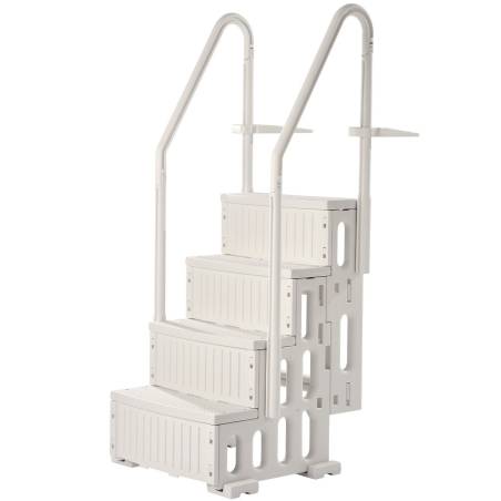 4 pakopų balti baseino laipteliai 48-54 cm baseinams0