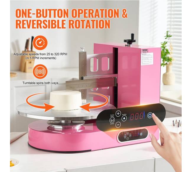 Automatinis tortų glaistytojas 10-41 cm, rožinis2