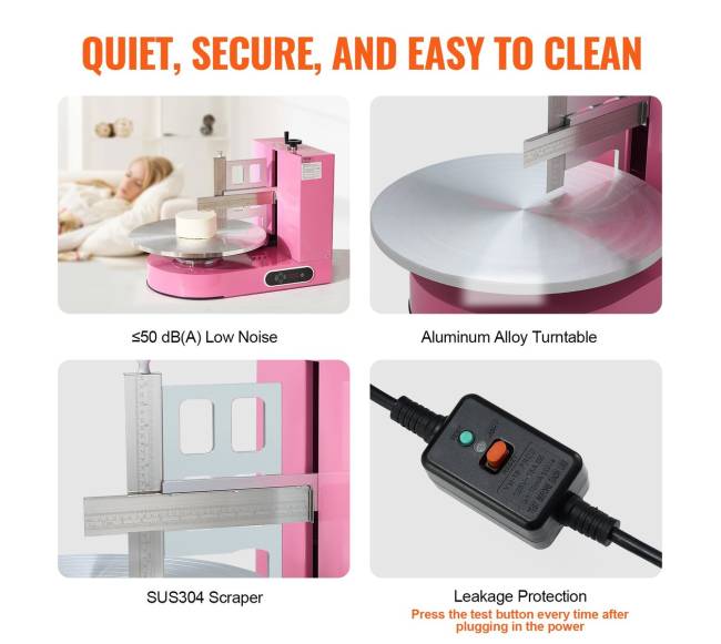 Automatinis tortų glaistytojas 10-41 cm, rožinis4