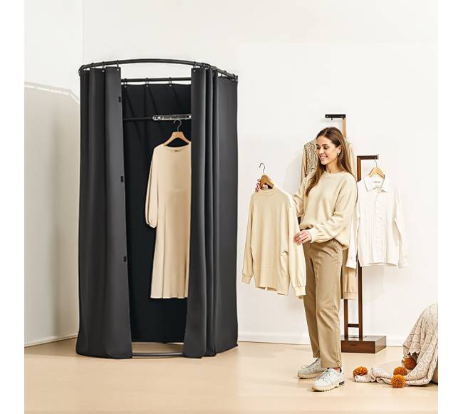 Nešiojama persirengimo kabina, 100 x 95 x 200 cm, juoda7