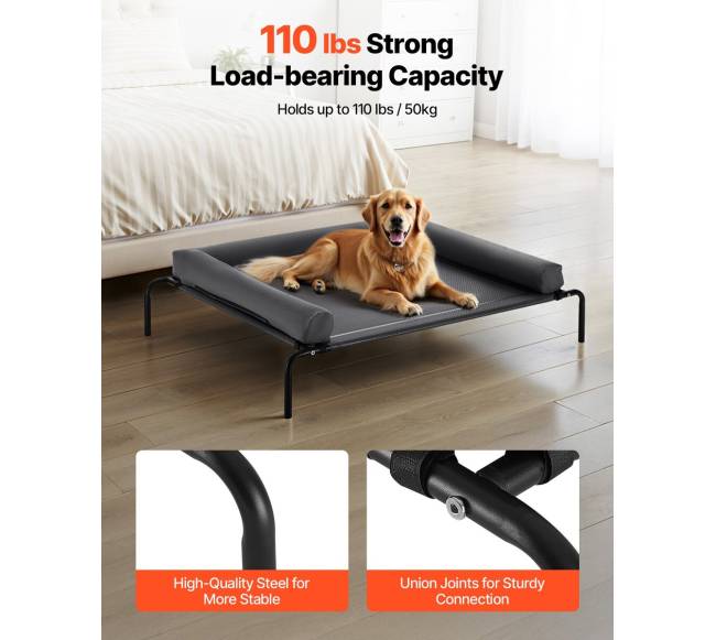 Paaukštinta šuns lova su pagalve XL pilka2