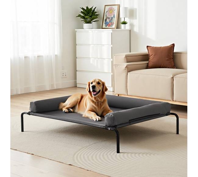 Paaukštinta šuns lova su pagalve XL pilka7