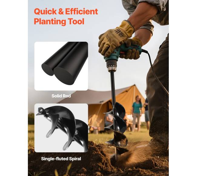 Grąžtas duobėms žemei kasti 80 x 410 mm1