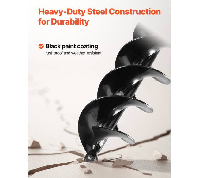 Grąžtas duobėms žemei kasti 80 x 410 mm2