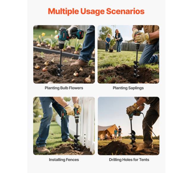 Grąžtas duobėms žemei kasti 80 x 410 mm5