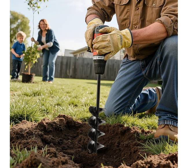 Grąžtas duobėms žemei kasti 80 x 410 mm7