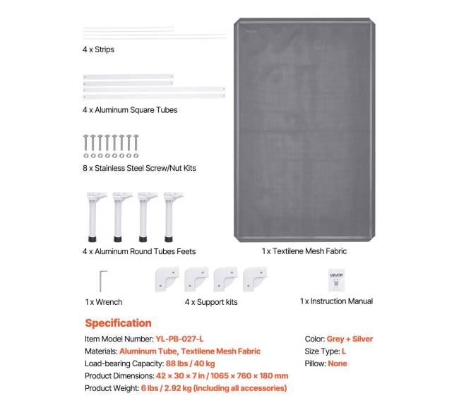 Pakelta lova dideliems šunims su tinkleliu6