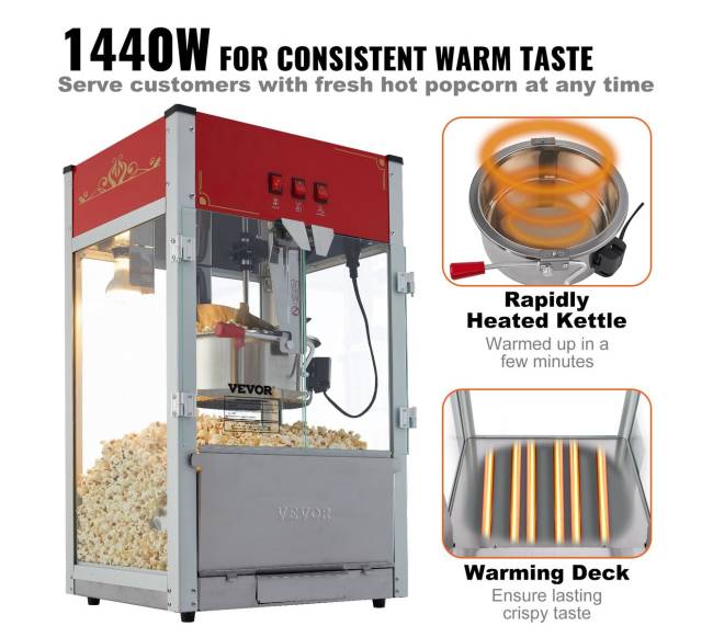 Raudonas stalinis spragėsių gaminimo įrenginys 1440W3