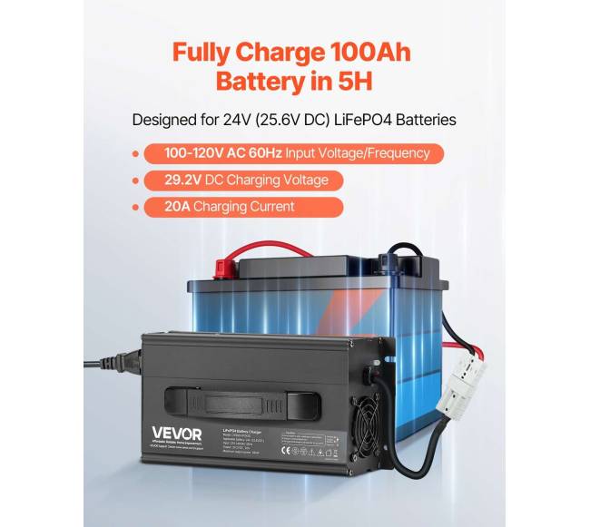 24V 20A ličio baterijos įkroviklis RV1