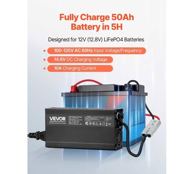 12V 10A išmanusis LiFePO4 kroviklis RV1