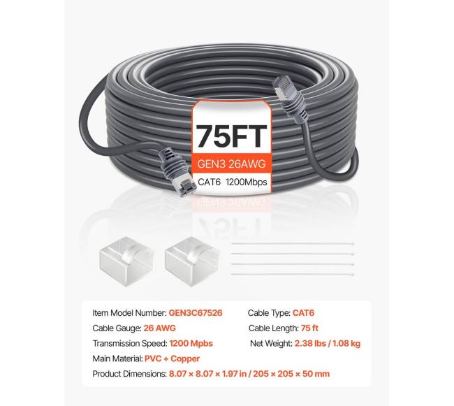 Starlink Gen 3 75 ft kabelis6