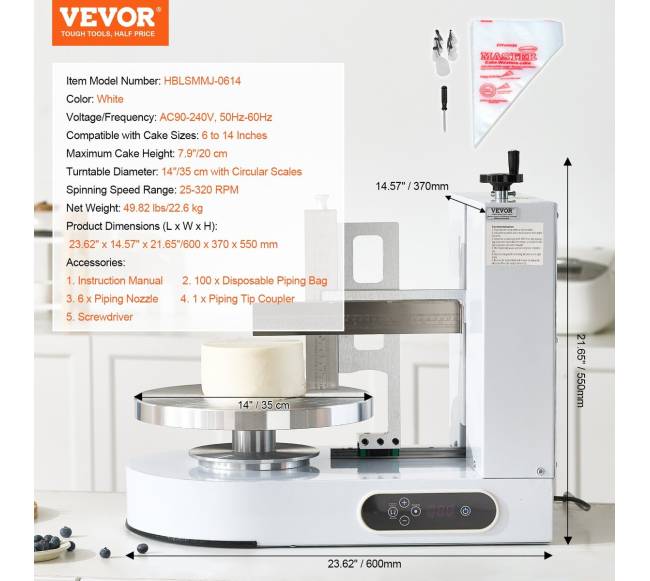 Torto puošimo mašina nuo 15 iki 35 cm tortams6