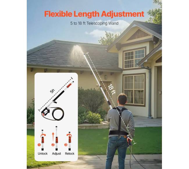 Aukšto slėgio plovimo teleskopinis antgalis su šepečiu1