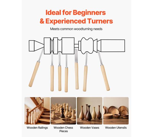 8 vnt. medžio tekinimo kaltų rinkinys su plieniniais ašmenimis5