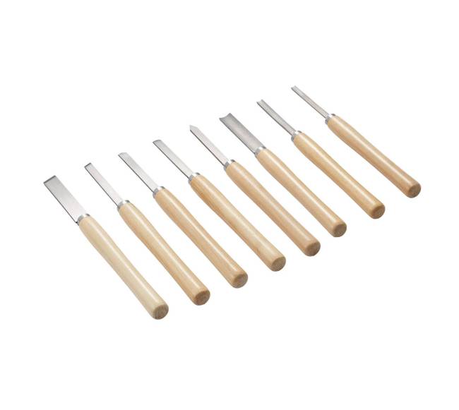 8 vnt. medžio tekinimo kaltų rinkinys su plieniniais ašmenimis8