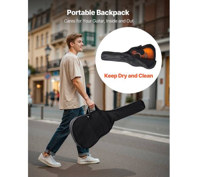 Drednoto akustinė gitara su priedais, 40 cm4