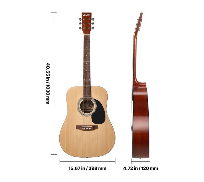 41 in Dreadnought akustinė gitara komplektas pradedantiesiems8