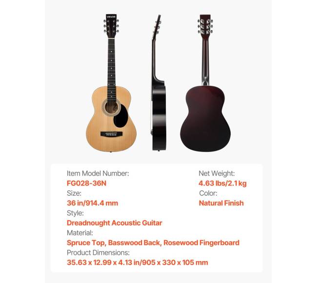 36 colių akustinė gitara pradedantiesiems6