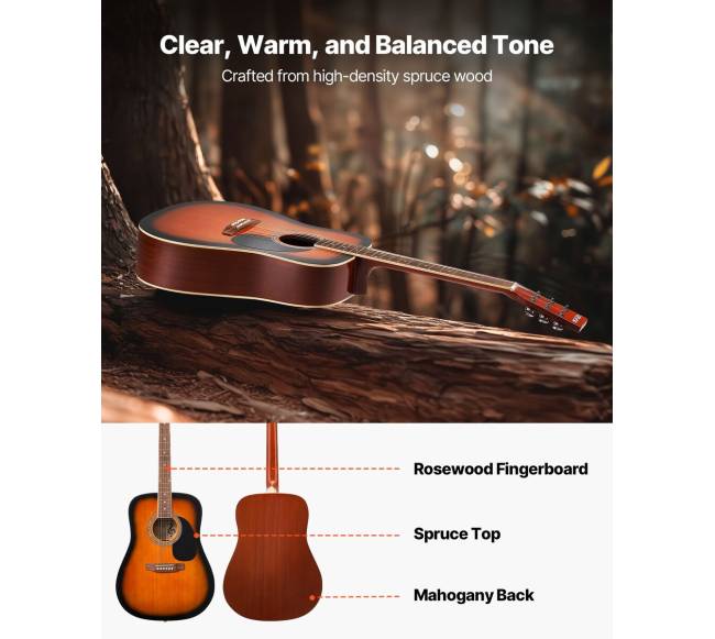 41 colių dreadnought akustinė gitara pradedantiesiems1