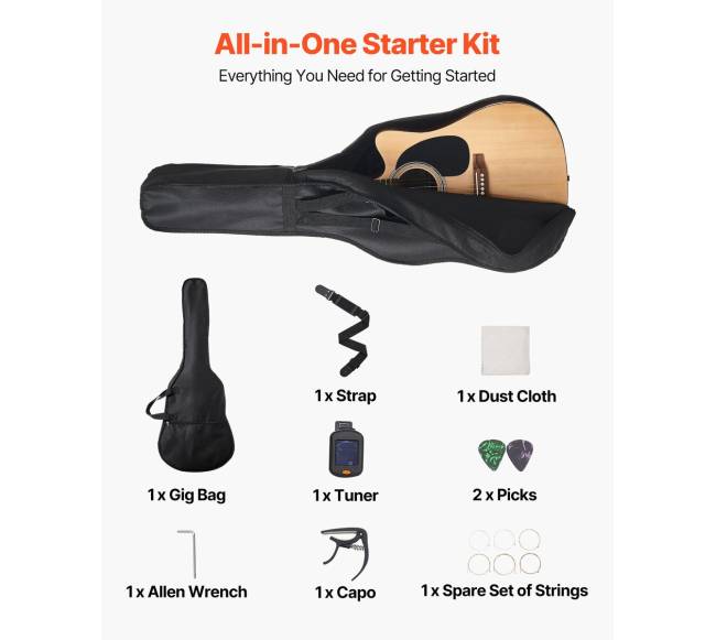 41 cm akustinė gitara su dėklu5