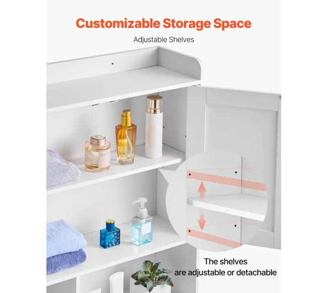 Baltas vonios spintelė virš tualeto2