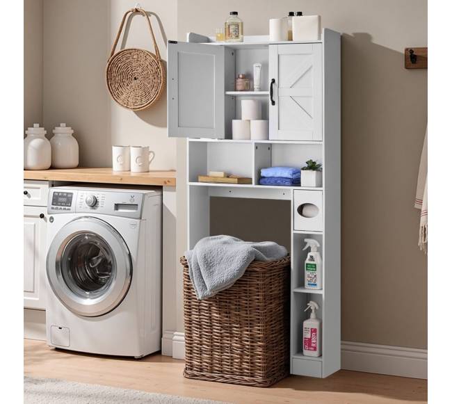 Baltas vonios spintelė virš tualeto7