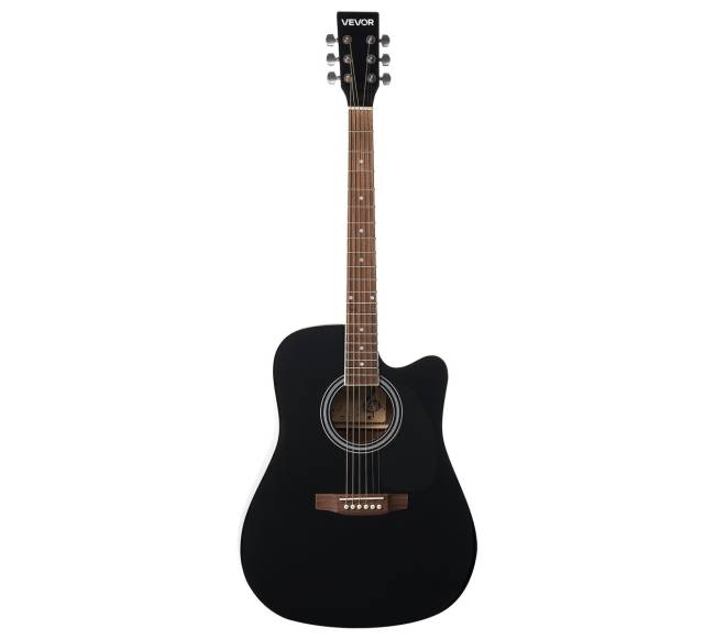 41 cm akustinė gitara su dėklu juoda0