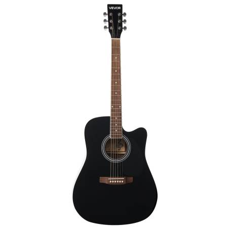 41 cm akustinė gitara su dėklu juoda0
