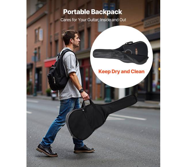 41 cm akustinė gitara su dėklu juoda4