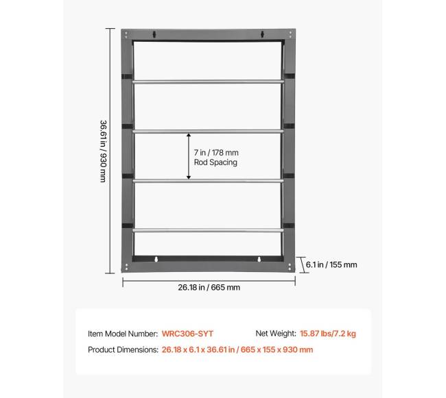 vielų ritės laikiklis su 4 reguliuojamomis strypais6
