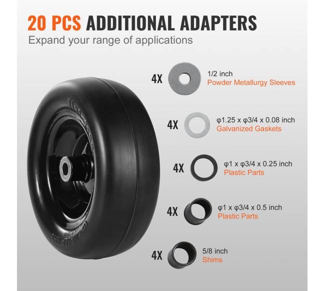 Vejapjovės ratai su ratlankiu 11x4-7, 2 vnt.5