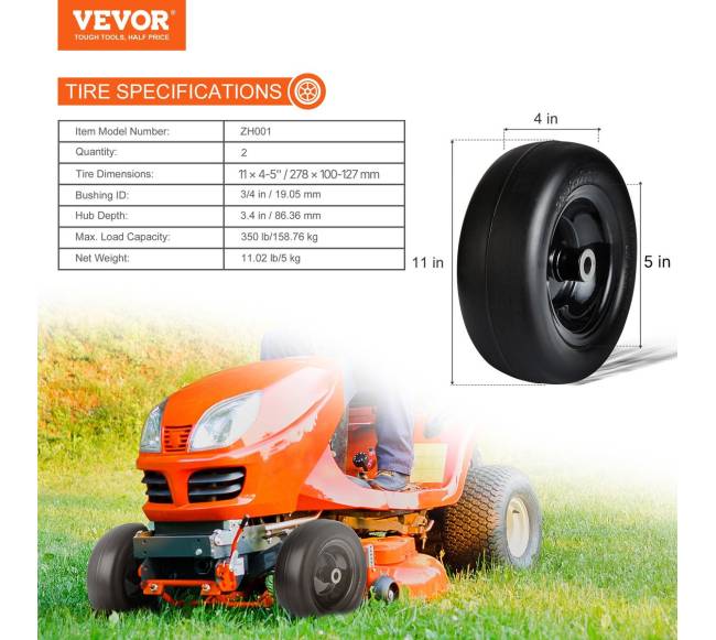 Vejapjovės ratai su ratlankiu 11x4-7, 2 vnt.6