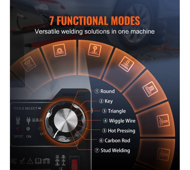Dėmių suvirinimo remonto komplektas su 7 režimais2