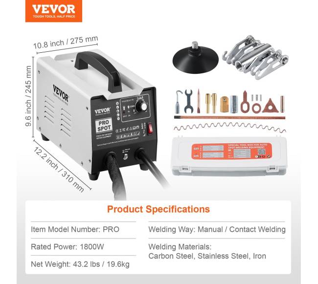 Dėmių suvirinimo remonto komplektas su 7 režimais6