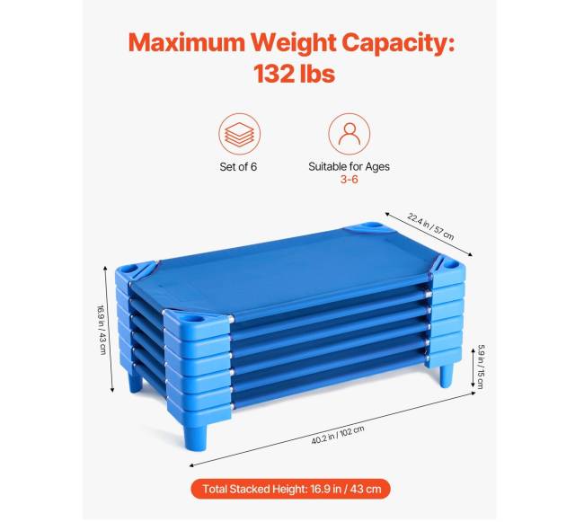 Sulankstomos vaikiškos lovelės, mėlynos, 6 vnt.1