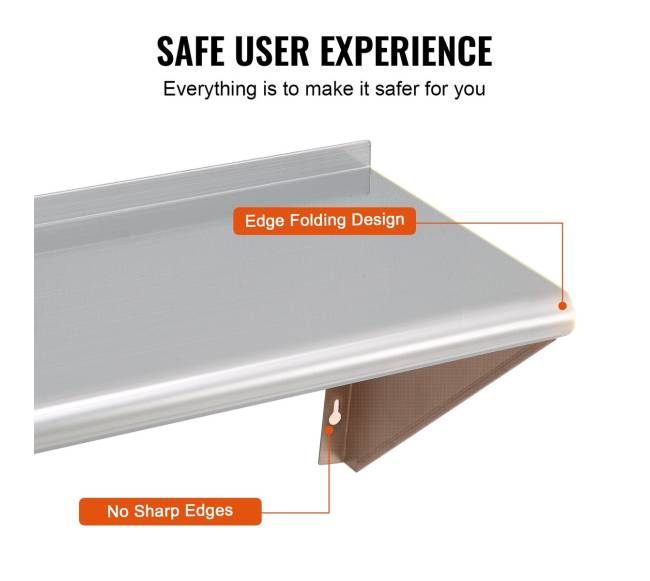 72 x 18 cm nerūdijančio plieno sieninė lentyna3